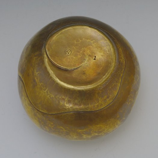 Handcrafted Brass Coiled Pot Vase, by Metalsmith Steve Shelby