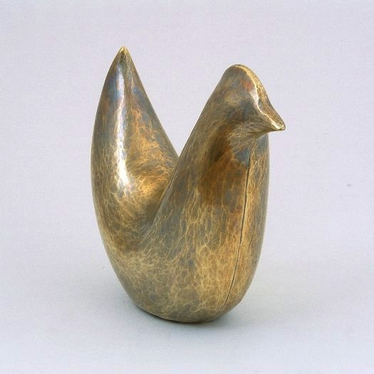 Handcrafted Brass Hen, Sculpture by Metalsmith Steve Shelby