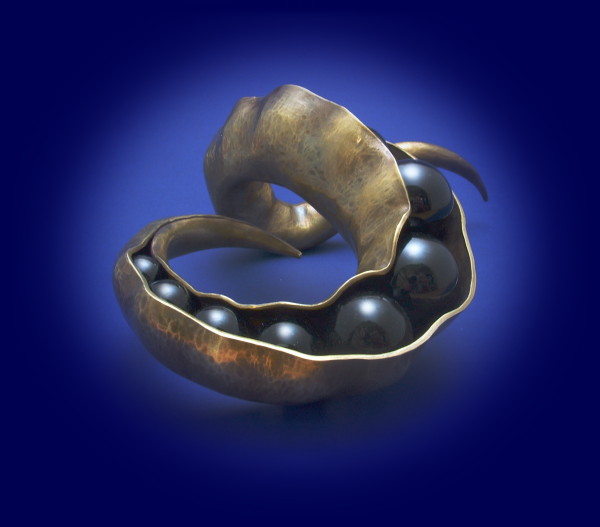 "Pod",
              Brass Sculpture by Steve Shelby
